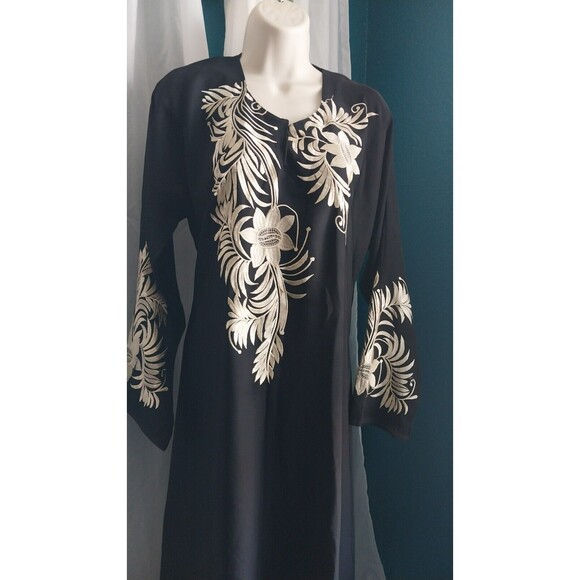 AKARU Embroidery Long Sleeve Dress Abaya Medium - Picture 7 of 8